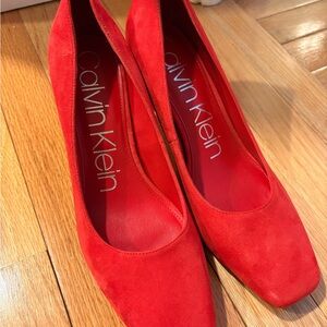 Calvin Klein Brit Heel Pumps Red